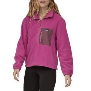 Patagonia Women’s Microdini half zip fleece pullover in amaranth pink